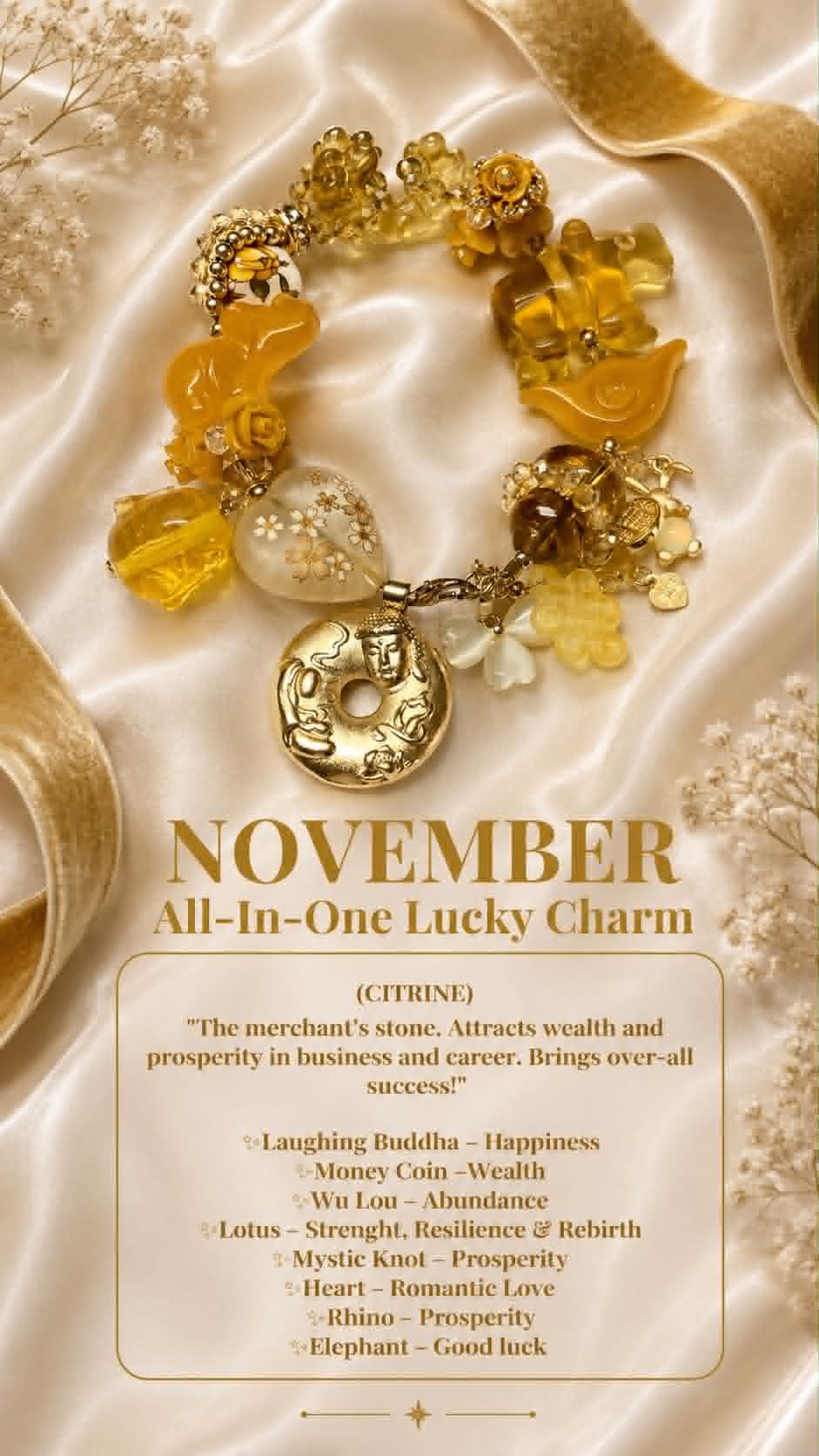 Birthday Month Charm Bracelet - November
