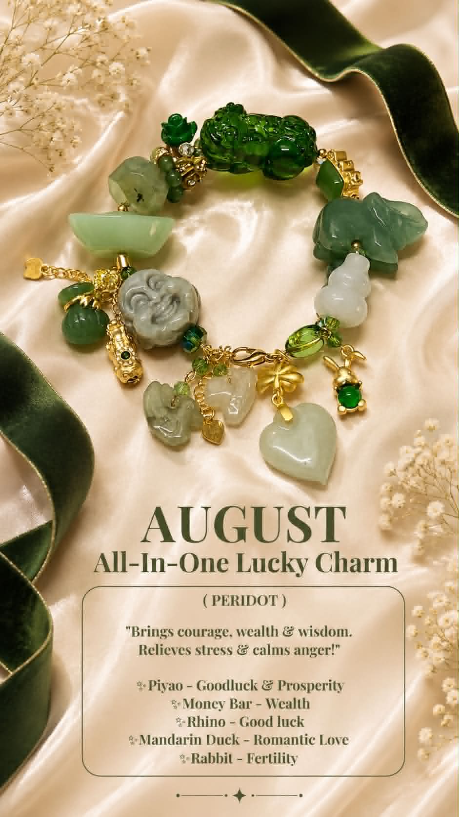 Birthday Month Charm Bracelet - August